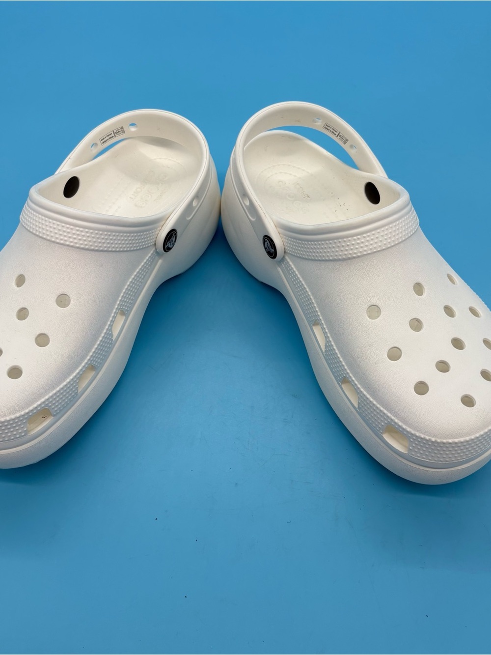 Crocs Classic Platform Clogs White Women’s Size 10 - Picture 4 of 7
